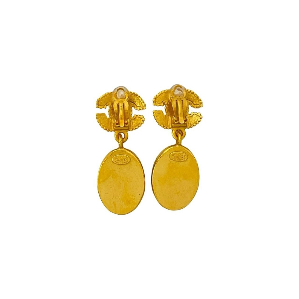 CHANEL Authentic Vintage Red Logo Earrings - Picture 5 of 6